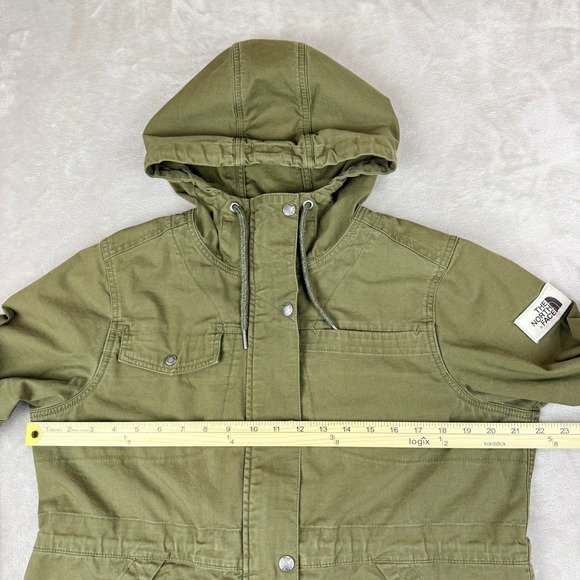 The North Face Military Jacket Womens Large Olive Green Ridgeside Utility Hooded - Picture 12 of 16
